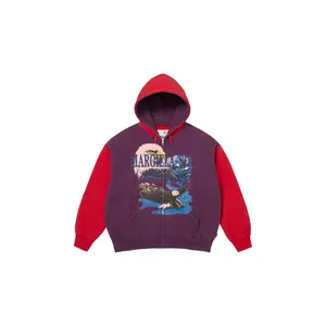 MM6 Maison Margiela Eagle Zip Up Hooded Sweatshirt "SS26 - Purple / Red" SU27174
