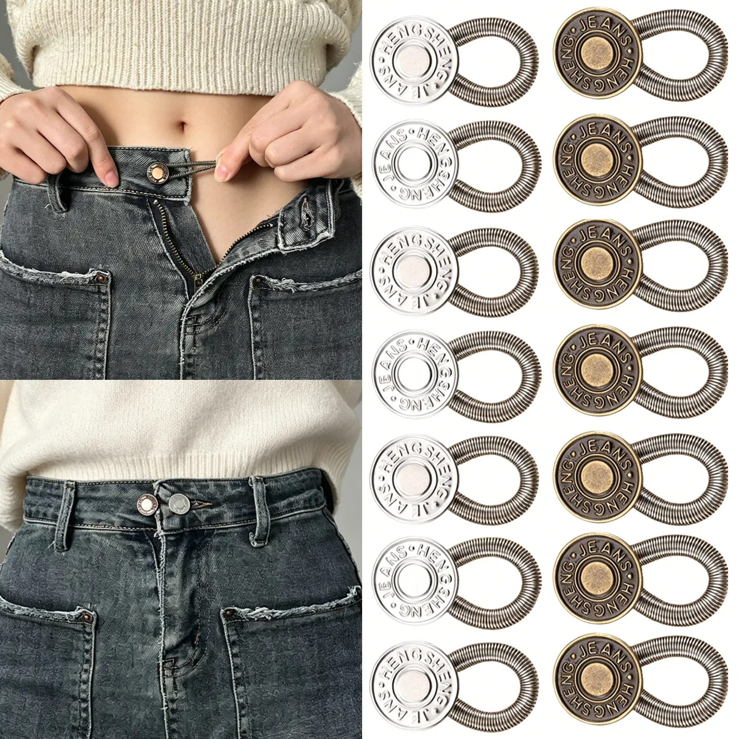 20 Pcs Button Extenders for Jeans, Pants Extender for Women & Men