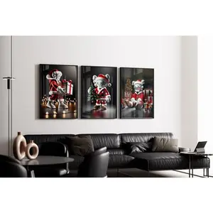 Red Kaws Christmas Poster Hypebeast Minimalist, Kaws Poster, Hypebeast Décor