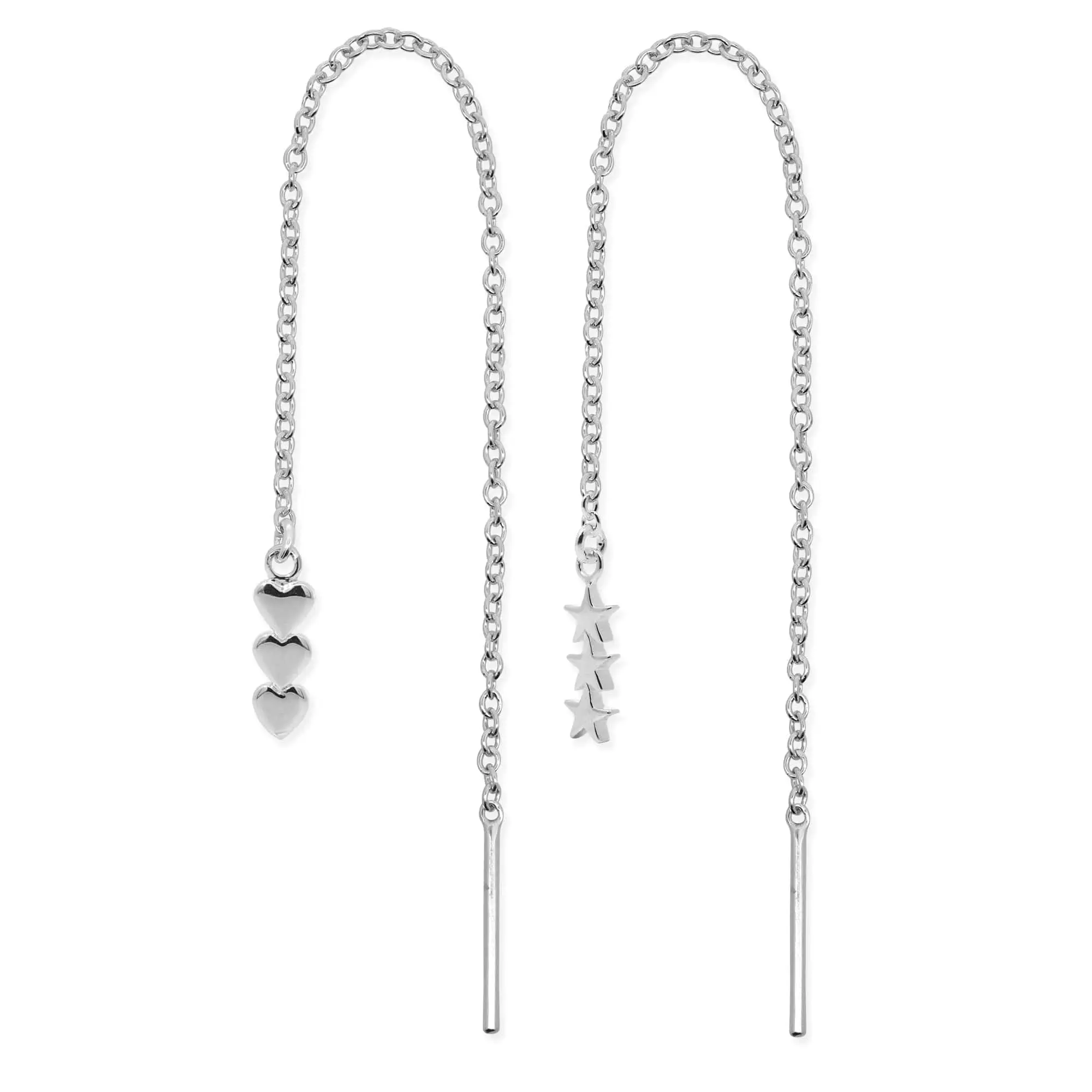 Triple Heart and Star Long Chain Threaders