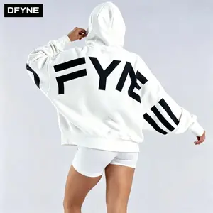 DFYNE Women’s Oversized Workout Hoodie - Soft Breathable Sweatshirt for Gym, Yoga & Casual Streetwear