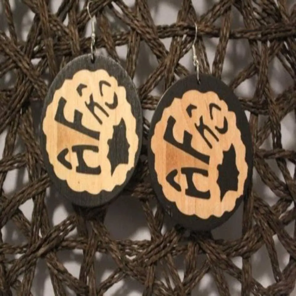 Afro Wooden Earrings
