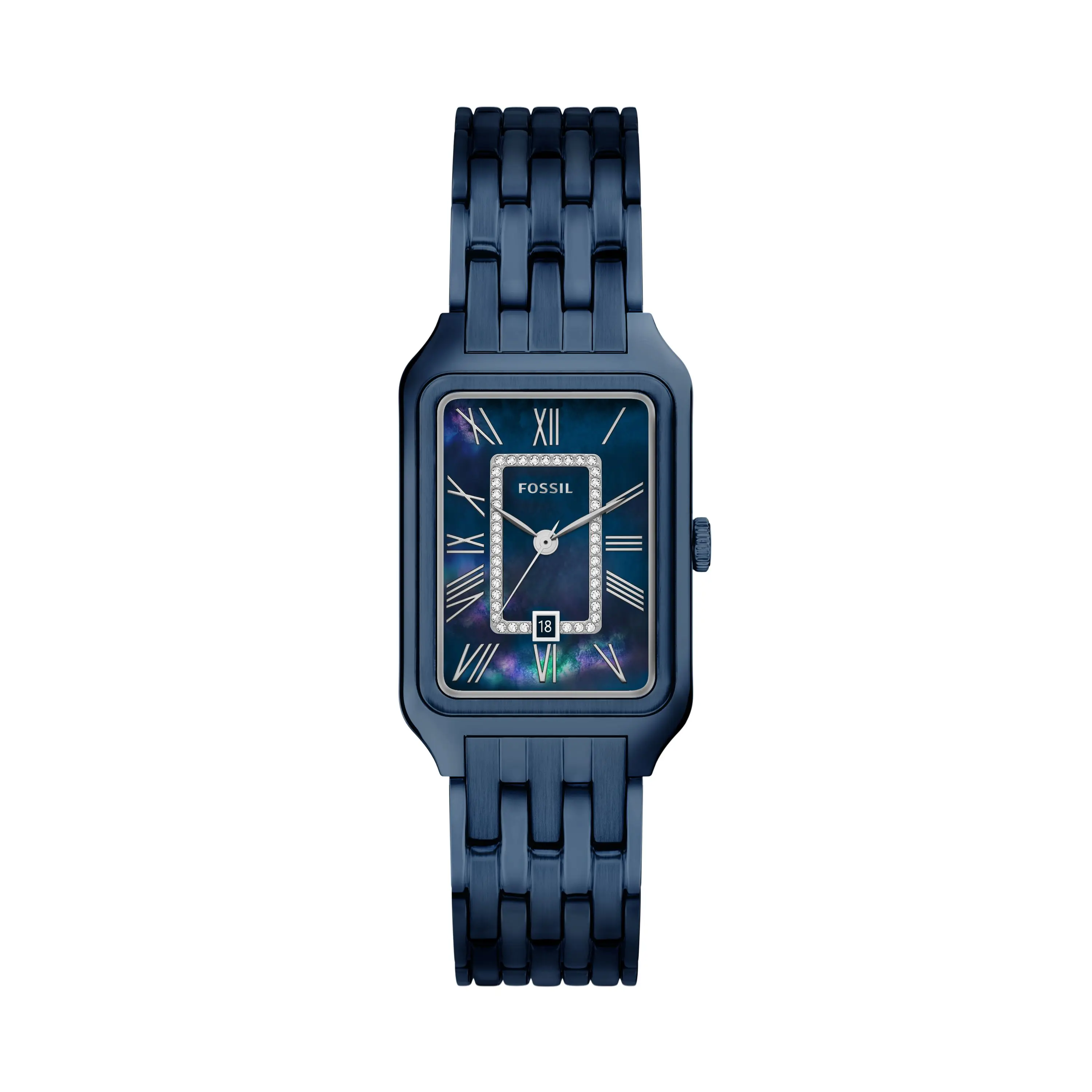 Fossil Women's Raquel 26mm Three-Hand Navy Stainless Steel Watch
