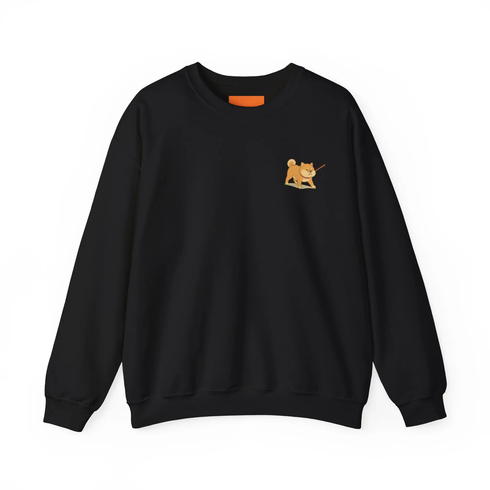 Shiba Inu Embroidered Unisex Comfy Cotton Crewneck Sweatshirt in Dark Colors