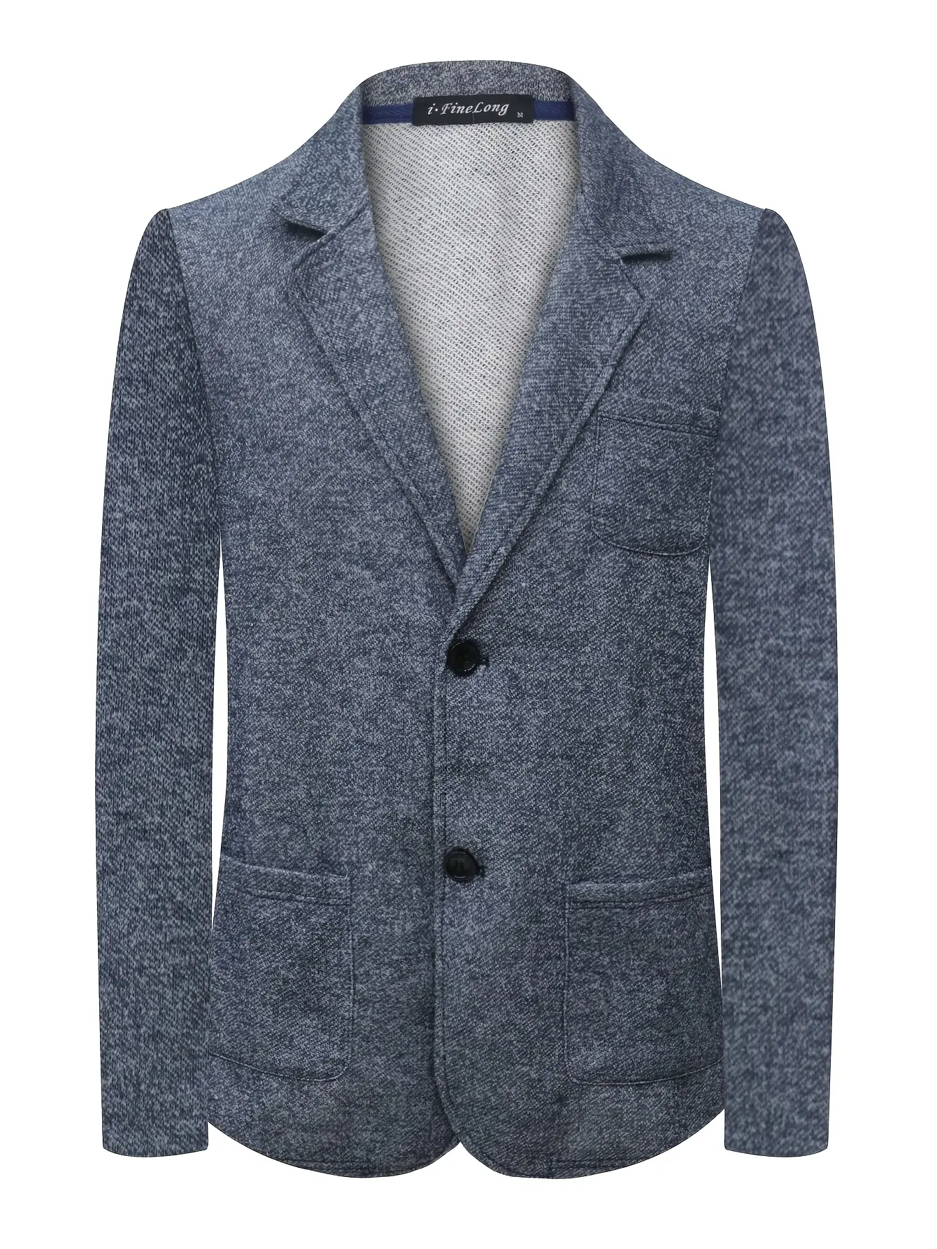 Formal Grey Men's Slim-Fit Casual Suit - Textured, Breathable, Basic V-Neck Button-Up Style, Office & Commuting Essential, High-Value Wardrobe Staple, Shirt, Vibe