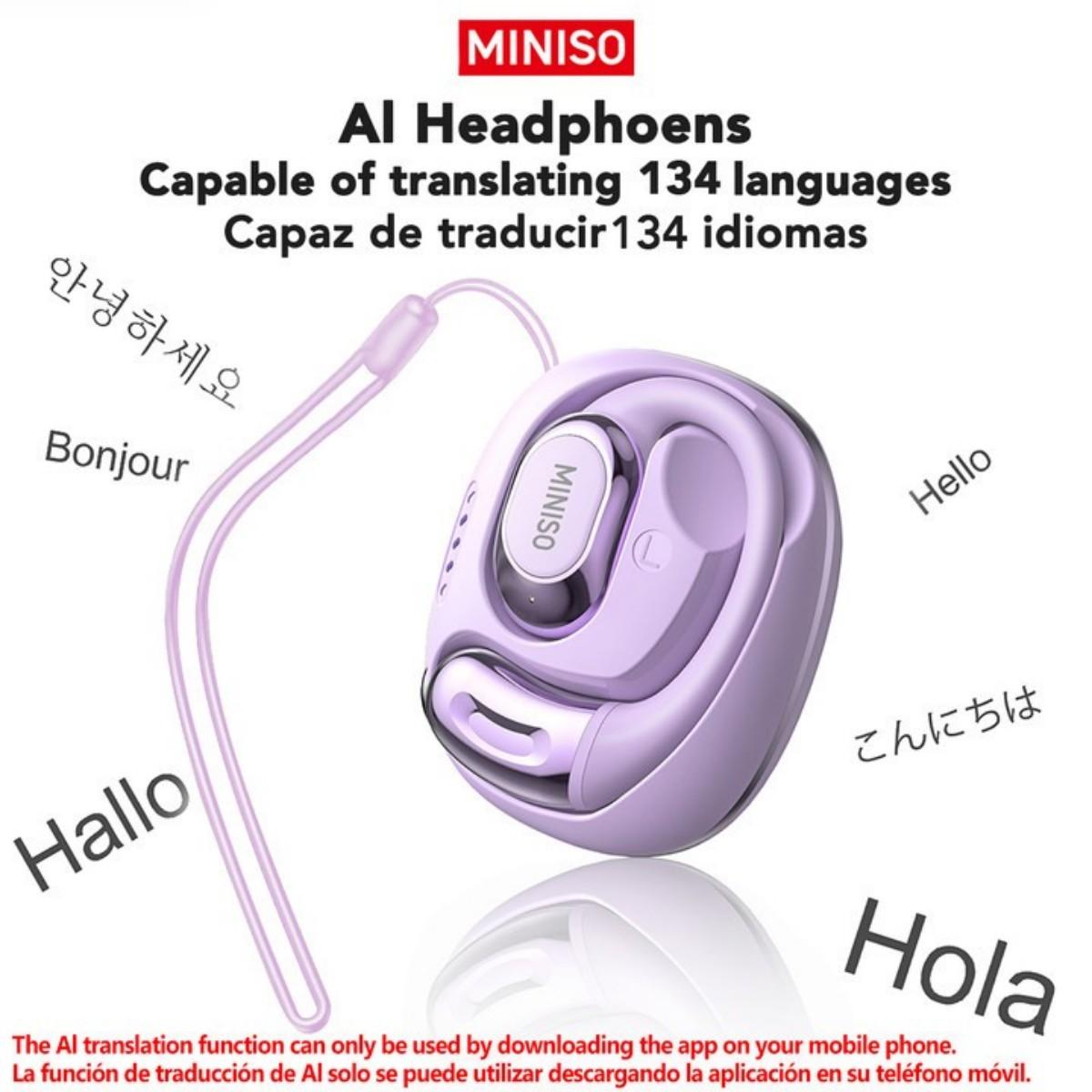 MINISO MS156 AI Headphones True Wireless OWS Earphones Bluetooth 5.4 134 Languages Translation Earbuds HiFi Sound Waterp