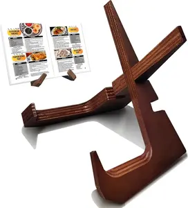Cookbook Stand for Kitchen Counter Holds 600-Page Books | Elegant Rustic Wooden Cook Book Stands for Display of Recipes & Tablets | Adjustable & Detachable Cookbook Holder Stand for Home Chefs FCSTYODO
