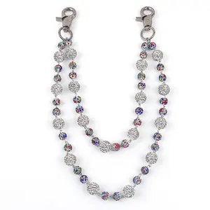 Ceramic Beads Wallet Chain - 10mm Shiny Bohemian Purse Jean Pants Chains for Men Women Fashion Accessories
