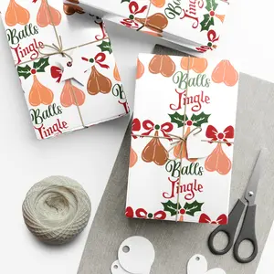 Adult Christmas Gift Wrap Paper - Naughty Wrapping Paper For Meme Christmas Gift | Jingle Balls Funny Wrapping Paper - Wrapping Paper For Adult - Gift For Friends - Paper Gif - Wrap For Holiday - Draw Paper