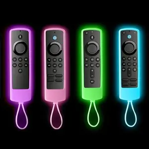 Glow-in-the-Dark Silicone Remote Control Cover with Lanyard - 1-Count Dustproof Protector for Fire TV Devices (Stick 4 Lite, Cube, Light)