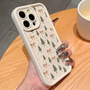 Phone Case for IPhone 17 Pro Max 16 Plus 15 14 13 12 11 Air E Antique Christmas Tree Bowknot Anti-Scratch Shockproof TPU Bumper Drop-proof Cover
