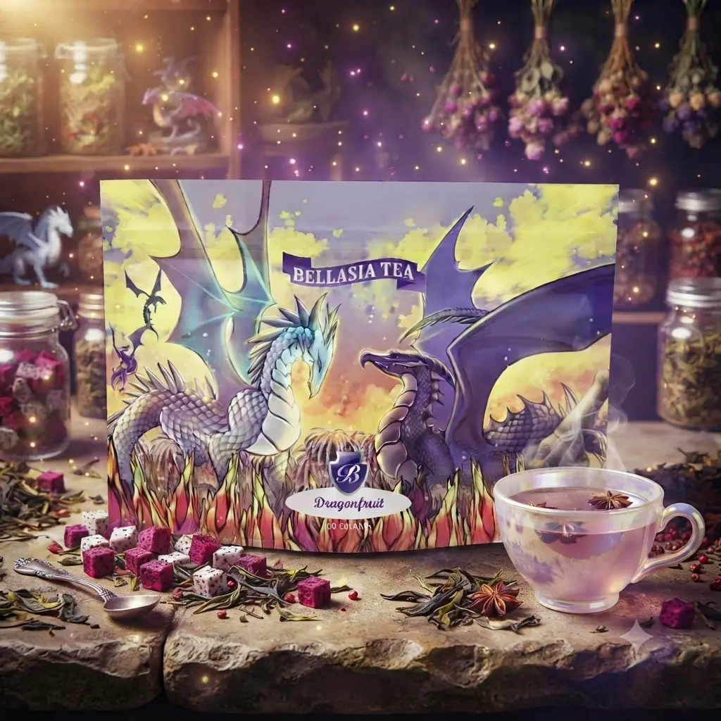 Bellasia Tea Dragonfruit-Infused Tea, Premium Fruit-Flavored Beverage for Daily Enjoyment