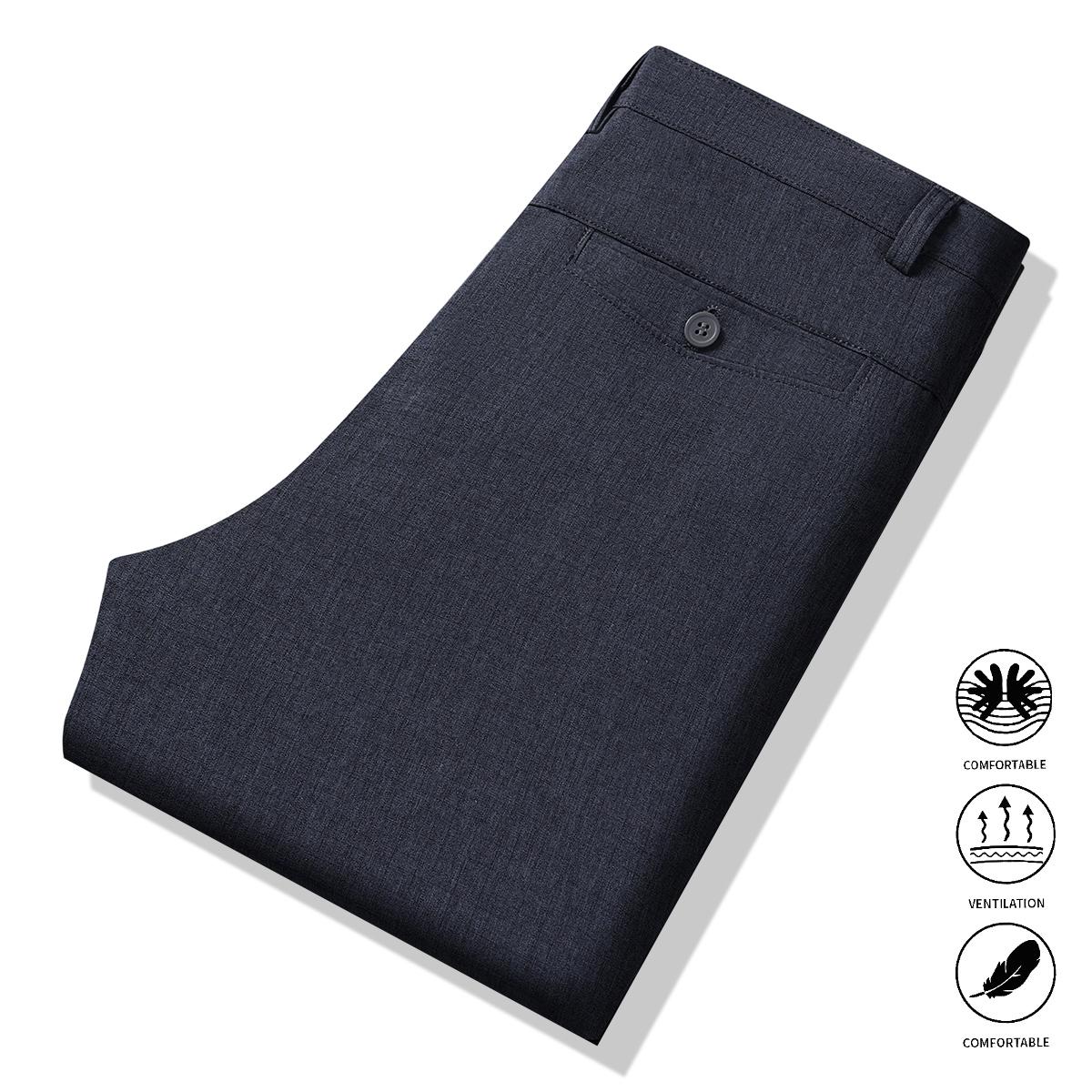2-pack men’s casual pants, solid color, suitable for office and everyday wear; men’s dress pants, men’s long pants, men’s trousers, business pants