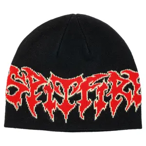 Spitfire Wheels Beanie Demon Script Skully Black/Red/Cream
