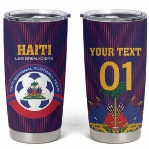 [ FAST SHIP 5Days] Custom Afro Haiti Football Tumbler Cup Come On Les Grenadiers LT01