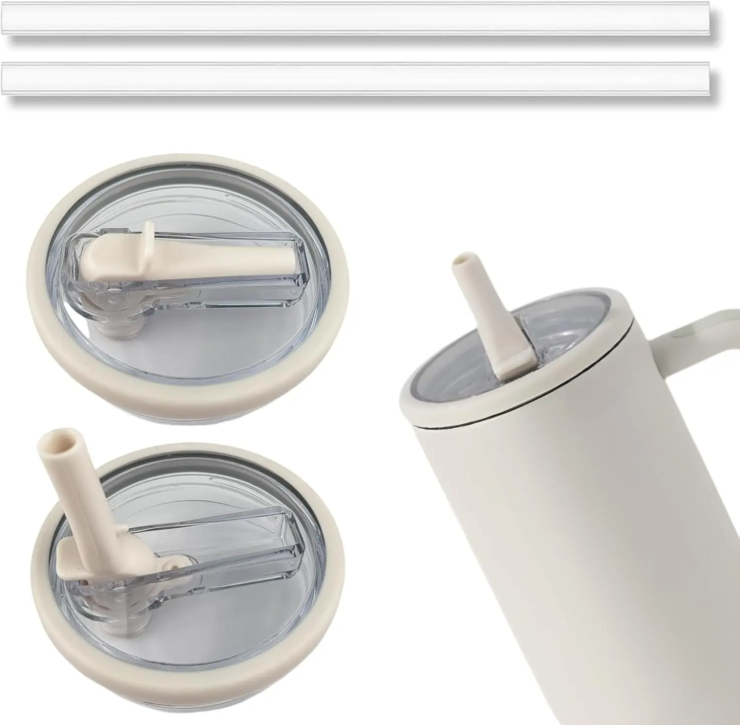 2 PCS 40 oz Replaceble Tumbler FlipStraw Lid For Stanleys Cup, Reusable Tumbler Cover, Spill Proof Splash Resistant Lids,Drinkware Portable Bottles Sp