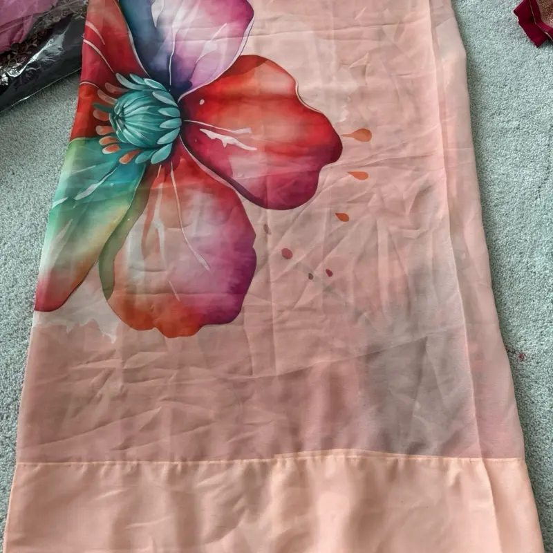 Georgette floral print Saree with Fals pico done