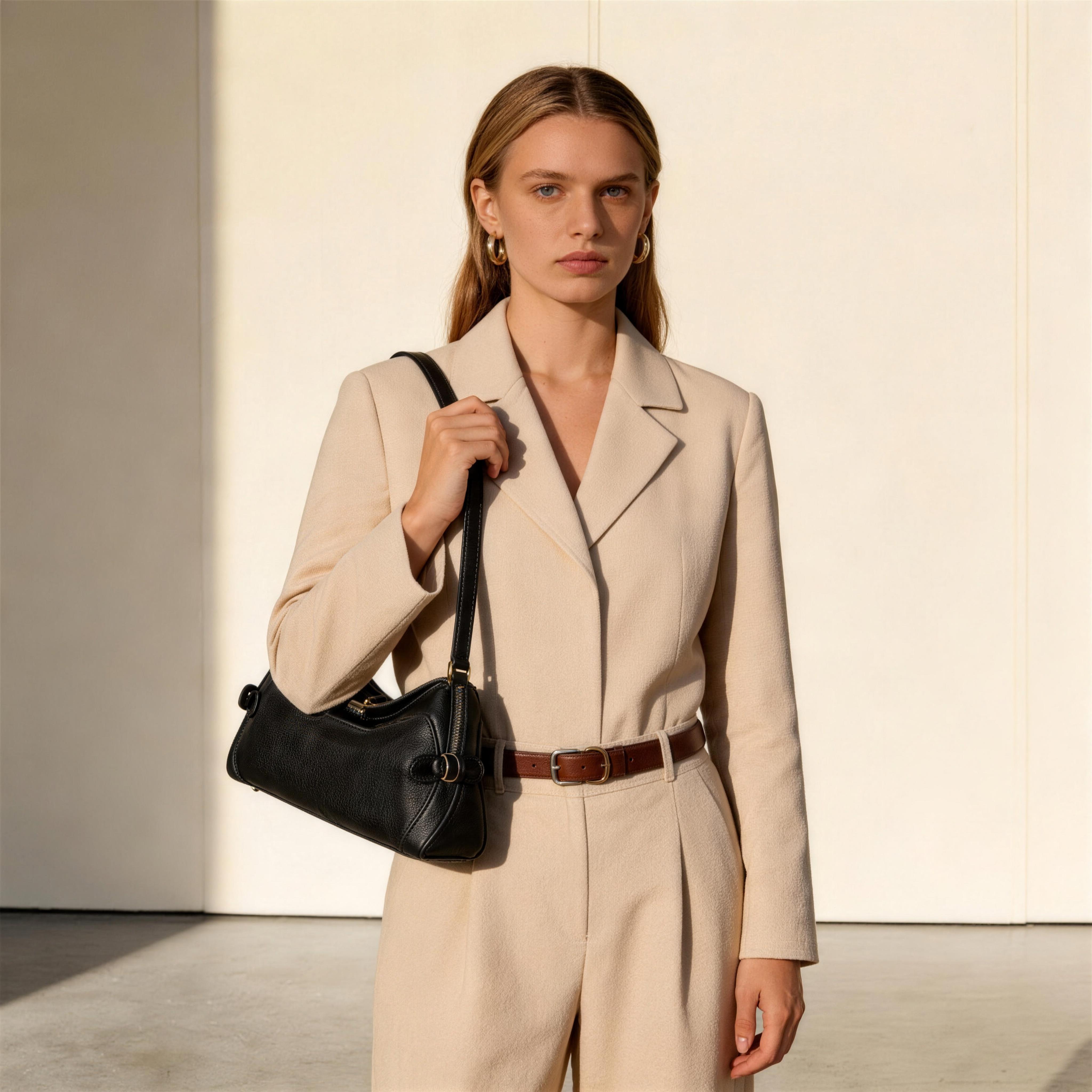 Trendy Brown Suede Purse Women's 90s Baguette Bag Maillard Aesthetic Shoulder Handbag East West Satchel for Date Work