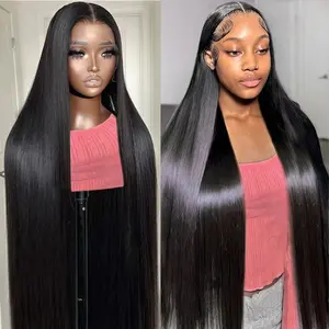 40 inch 13x6 Lace Front Wigs Human Hair 180% Density Straight HD Lace Front Wigs Pre Plucked Straight Glueless Human Hair 13x6 HD Frontal Human Hair Wig