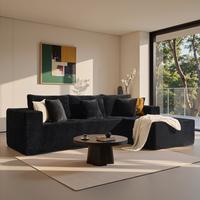 108" Black L Shaped Right Chaise