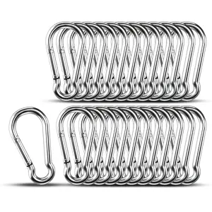 25Pcs Small Carabiner Clip Hooks 1.57 inch Carabiners Heavy Duty, 304 Stainless Steel Spring Snap Hook Fits Camping Hiking, Metal Clips for Rope Chain Keys Rings - Home Improvement.