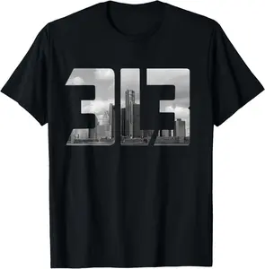 Detroit 313 T-Shirt Graphic tees Casual Shortsleeve