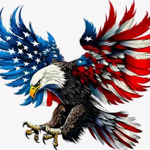 American Flag Bald Eagle Red White Blue Patriotic Decals, Laptop Water Bottle Decal Sticker