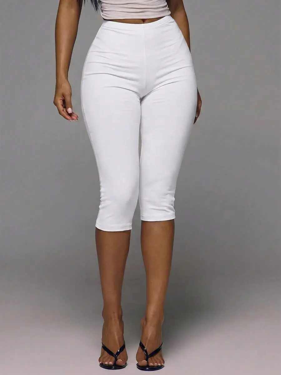 Cotton Blended Fitted Capri Pants Leggings Spring Summer Autumn Holiday Everyday Cute Daily Basics Simple