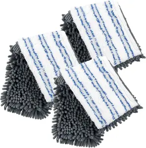 3 Pack Microfiber Flip Mop Refills, Dua-Action Microfiber Mop Replacement Pads, Compatible with ASIN B076HPLH1T, Dry & Wet Use, Machine Washable, Double Sided Mop Pads for Floor Cleaning