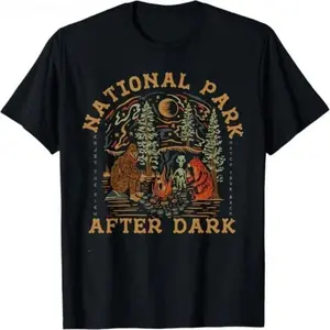 Funny National Park After Dark Graphic T Shirt Unisex Cotton Short Sleeve Casual Top for Men Women Daily Streetwear
