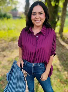 Stripe Oversized Button Up