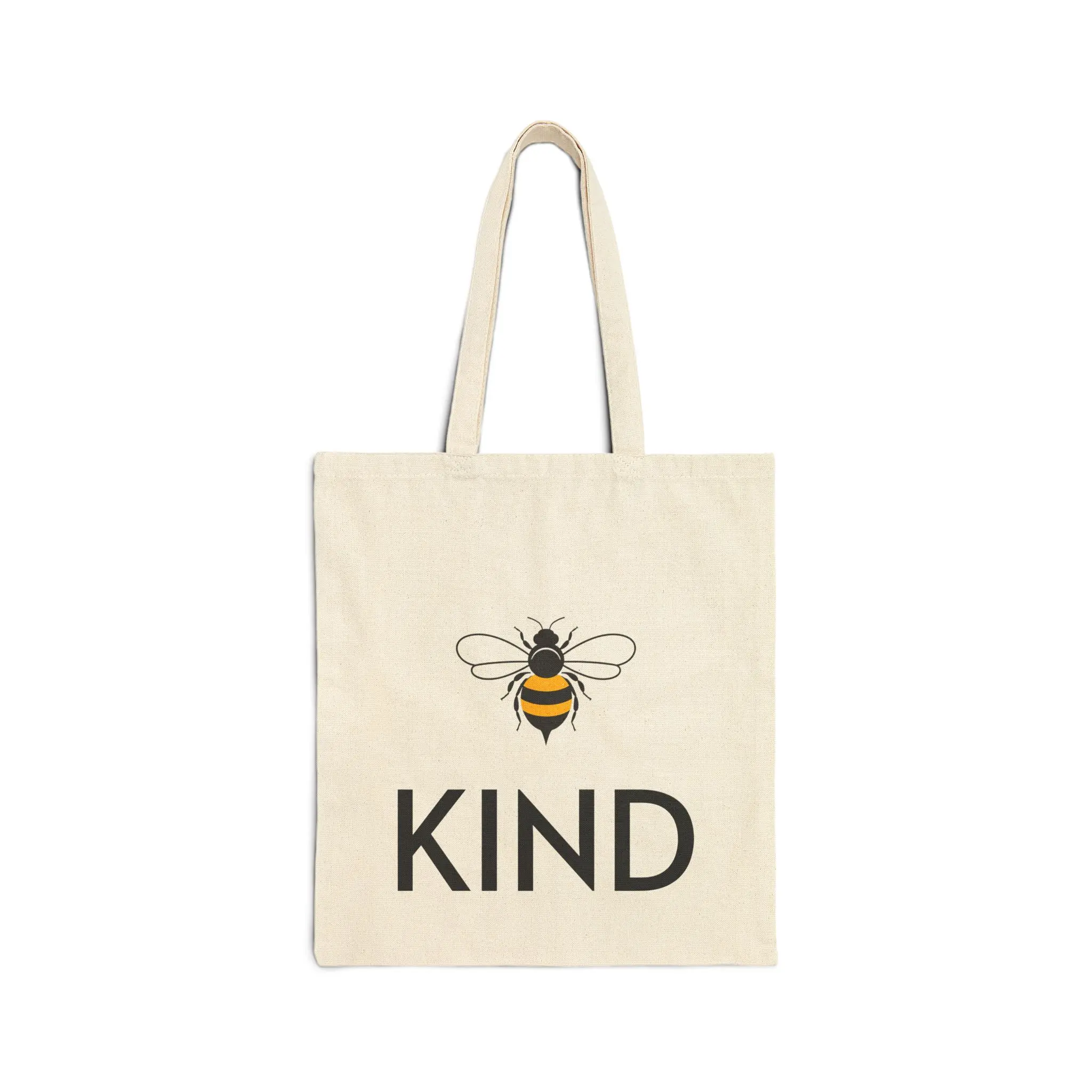 Bee Kind Cotton Canvas Tote Bag, Eco-Friendly Shopping Bag, Motivational Gift, Reusable Grocery Tote, Nature Lover's Accessory, Perfect for Farmers Markets