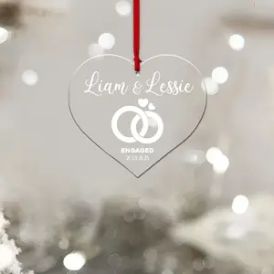 Personalized Engaged Ornament, Gift for Couples, Engaged Christmas Keepsake, Gifts For Newly Engaged Couple, Wedding Ornament, Engagement Gift festive ornament