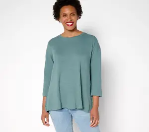 LOGO by Lori Goldstein 3/4 Sleeve A-Line Top