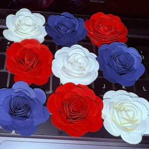 Premade Cardstock Roses - Ideal for Crafting and Decorative Use.