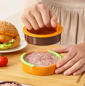 Top-selling round burger patty press set, practical kitchen gadget for homemade patties. Easy to shape uniform meat patties effortlessly. Durable and user-friendly, perfect for making delicious burgers at home for family meals and gatherings.