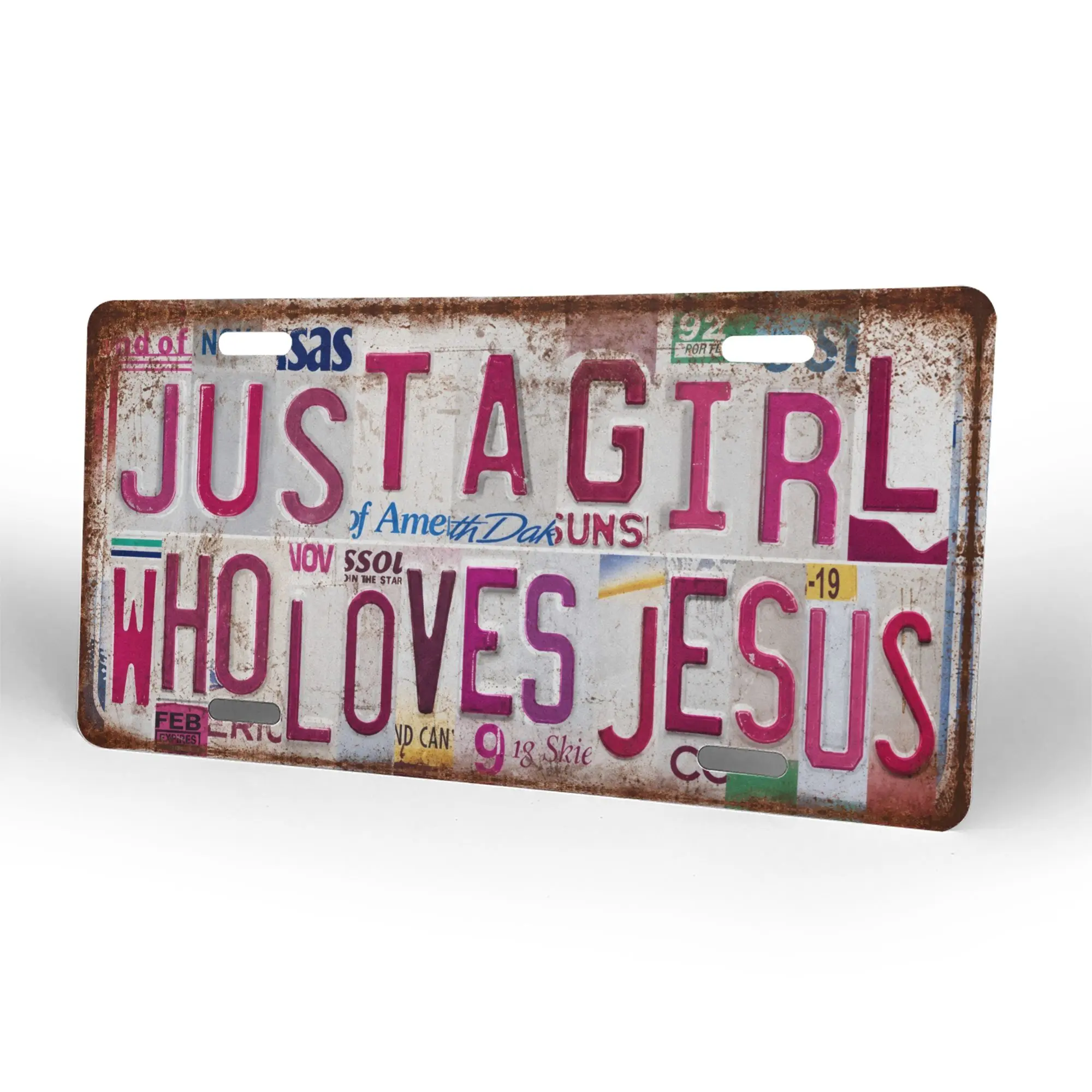 Vintage Aluminum Metal License Plate Tin Sign - Religious Jesus Theme Inspirational Plaque Decor for Christian Enthusiasts, Home Wall Decor