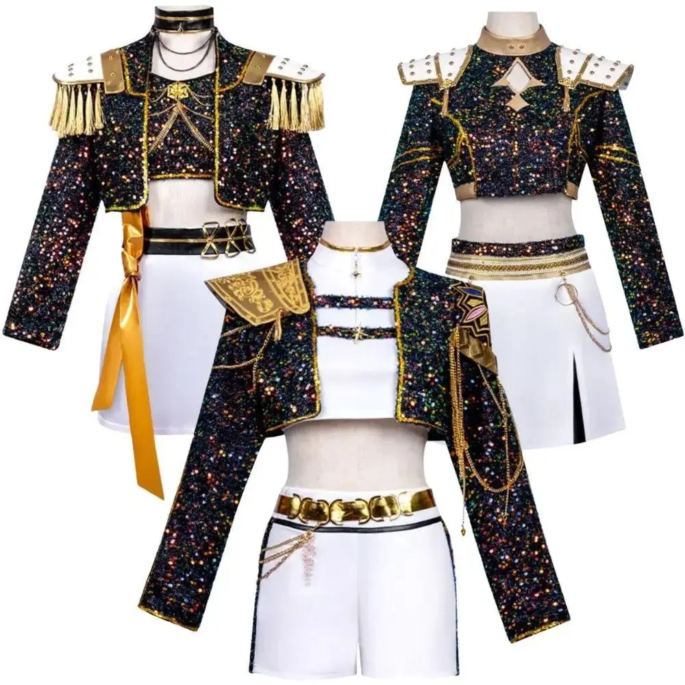Girls Glitter Cosplay Stage Costume Cosplay Fantasia Costume for Women Idol Roleplay Outfits Halloween  Carnival Party Suit