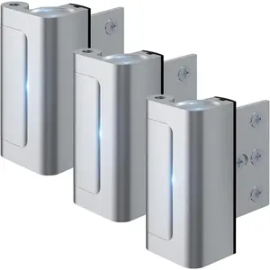 3 Pack Home  Door Lock Withstand 800 lbs for Inward Swinging Door,Door Reinforcement Lock with 8 Screws to  Unauthorized Entry,  Proof Door Locks for Home  and