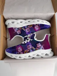 Unisex Kids Casual Sports Shoes K-Pop Print Eva Sole Lightweight Comfortable Footwear All Seasons Textile Upper
