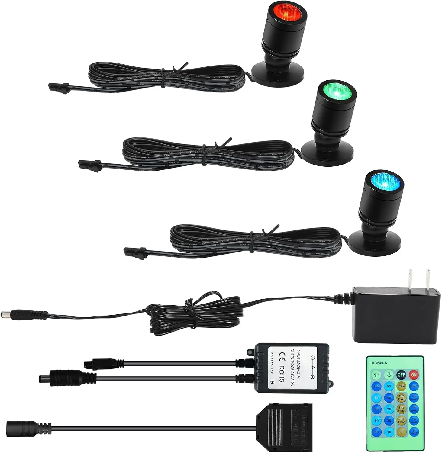 Color LED Spot Light Indoor Little Mini Spotlight Accent Lights for Display, Paintings, Pictures, Plants, Jewelry, Shelves, Cabinets, Posters, Showcase