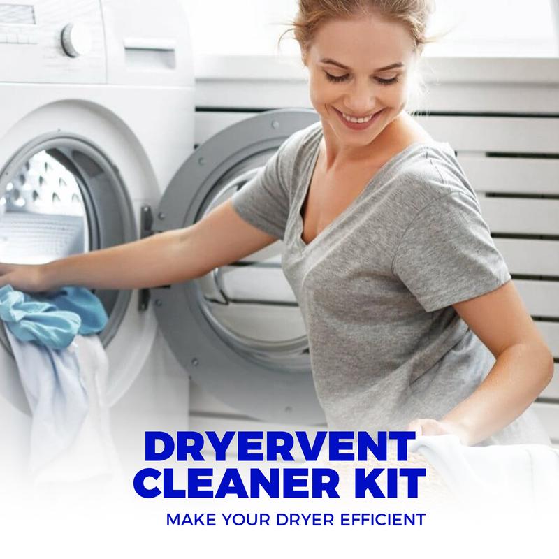 2 Pieces Dryer Vent Cleaner Kit Compatible with All Vacuum Cleaner Dryer Lint Brush and Vacuum Hose Attachment with Stretch Universal Connector Quick Lint Remover