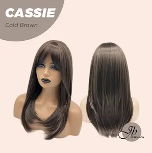 JBEXTENSION 19 Inches Long Natural Style Women Fashion Wig with Bangs CASSIE JBEXTENSION 19 Inches Long Natural Style Women Fashion Wig with Bangs CASSIE