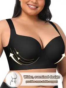 【Plus-size 】women's bra with strong lift and support, wide straps for pressure-free comfort. Comfortable fit with all-around support, stylish design perfect for everyday wear. Ideal for plus-size women year-round.