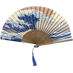 Folding Hand Fan for Women Wooden Folding Bamboo Gan Hand Fans for Women Foldable Paper Silk Accessories for Weddings Chinese Japanese Decor for Home