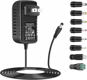 Universal AC Adapter 15V 1A Power  15W AC110V to DC15V Power Driver 15V 100mA~1000mA All Compatible with 8 DC Plug Tips adapters Charger Transformer AC-DC Adapter (DC15V~1A)