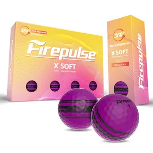 Firepulse X SOFT Golf Ball | 2-piece Construction | Fluorescent Matte Golf Balls | Translucent Purple | Soft Golf Balls | 360 Track Alignment | 12count(1dozen)