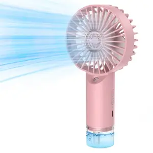 Portable Handheld Fan with Water Mist, Rechargeable Outdoor Misting Fan, Water Spray Fan, Powerful & Ultra Quiet Fan for Travel, Sleeping and Desk