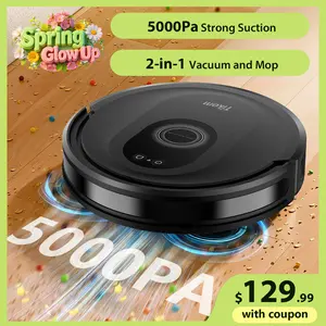 【Spring Glow Up】Tikom Robot Vacuum and Mop Combo, 5000Pa Powerful Suction, 150 min, Ultra-Slim, Self-Charging Robot Vacuum Cleaner for Carpet, Pet Hair, Hard Floors, Home Cleaning, APP & Remote Control, G8000 Max