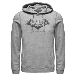 Men's Batman Gotham Skyline Bat Shape Pull Over Hoodie